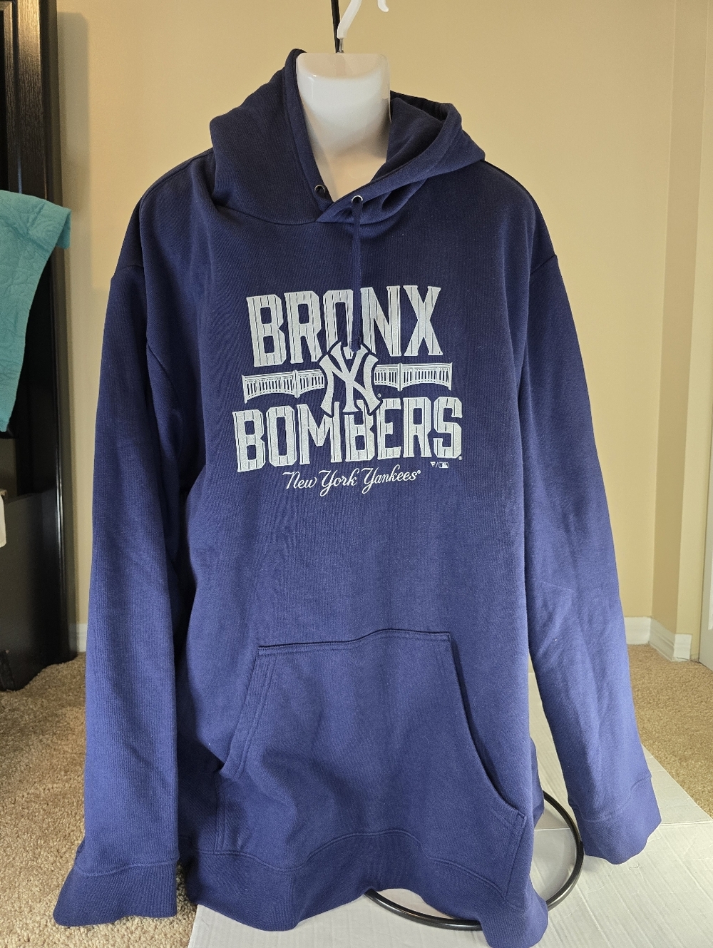 Men's Navy NY Yankees Hometown Collection Bronx Bombers Pullover Hoodie 4XL